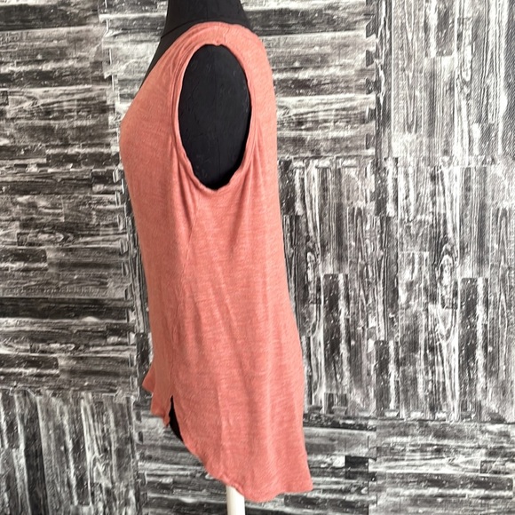 Madewell high low tank too scoop neck size Large 100% Viscose heather orange - Picture 2 of 8